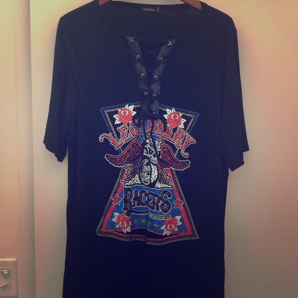 Boohoo Plus Dresses & Skirts - Lace up shirt dress